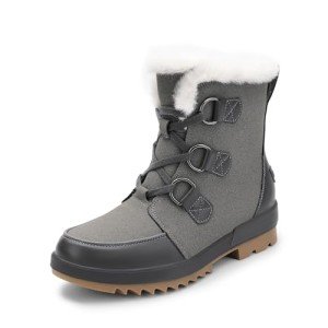 DREAM PAIRS Ankle Winter Boots for Women Snow Boots Anti-Slip Resistant Classic Warm Faux Fur Lined Lace Up for Outdoor Hiking Walking,Size 7,Dark grey,SDSB2414W