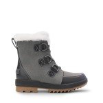 DREAM PAIRS Ankle Winter Boots for Women Snow Boots Anti-Slip Resistant Classic Warm Faux Fur Lined Lace Up for Outdoor Hiking Walking,Size 7,Dark grey,SDSB2414W