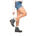 DREAM PAIRS Ankle Winter Boots for Women Snow Boots Anti-Slip Resistant Classic Warm Faux Fur Lined Lace Up for Outdoor Hiking Walking,Size 7,Dark grey,SDSB2414W