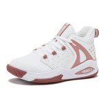 AND1 Takeoff 3.0 Girls & Boys Basketball Shoes, Boys High Top Sneakers - White/Light Pink, 4 Big Kid