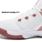 AND1 Takeoff 3.0 Girls & Boys Basketball Shoes, Boys High Top Sneakers - White/Light Pink, 4 Big Kid