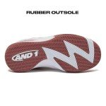 AND1 Takeoff 3.0 Girls & Boys Basketball Shoes, Boys High Top Sneakers - White/Light Pink, 4 Big Kid