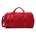 ZUEVI Sports Gym Duffel Bag for Men or Women Waterproof Weekender Travel Bag with Shoes Compartment Dry and Wet Separation for Training Swim Yoga(RED)