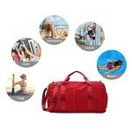 ZUEVI Sports Gym Duffel Bag for Men or Women Waterproof Weekender Travel Bag with Shoes Compartment Dry and Wet Separation for Training Swim Yoga(RED)