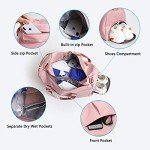 ZUEVI Sports Gym Duffel Bag for Men or Women Waterproof Weekender Travel Bag with Shoes Compartment Dry and Wet Separation for Training Swim Yoga(RED)