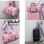 ZUEVI Sports Gym Duffel Bag for Men or Women Waterproof Weekender Travel Bag with Shoes Compartment Dry and Wet Separation for Training Swim Yoga(RED)