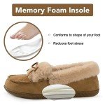 RockDove Women's Faux Fur Lined Micro Suede Moccasin Slipper, Size 9 US Women, Tan