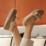 RockDove Women's Faux Fur Lined Micro Suede Moccasin Slipper, Size 9 US Women, Tan