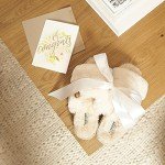 Dearfoams womens Fireside By Dearfoams Cairns Shearling Slide With Metallic Trim Slipper, Natural, 6 US