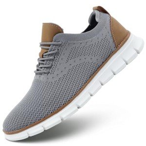 Men's Mesh Sneakers Oxfords Lace-Up Lightweight Casual Walking Shoes Dress Shoes Fashion Sneakers Walking Shoes Grey