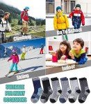 LINEMIN Kids Merino Wool Hiking Socks Toddlers Boys Girls Winter Warm Thick Thermal Boot Cushion Crew Socks 6 Pairs (4-7 Years, Mix Color Hiking Socks)