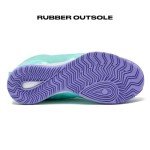 AND1 Showout Girls & Boys Basketball Shoes Kids, Boys High Top Sneakers - Aqua Blue/Lavender, 3 Little Kid