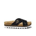 Reef Women's Cushion Bloom Hi Slide Sandal, Black/Tan, 10