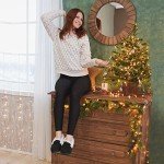 DL Women's Moccasin Slippers Comfy Micro Suede Memory Foam House Shoes with Indoor Outdoor Anti-Skid Rubber Sole Black, 7