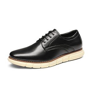 Bruno Marc Men's Crossflex Dress Sneakers Casual Oxford Formal Shoes,Size 12W,Black,GRANDPLAINWIDE