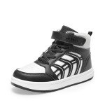 DREAM PAIRS Boys Girls Sneaker High Top Basketball Shoes Kids LilLegends JuniorFly Jumpers Sports Shoes for Athletic School Gym,Size 4 Big Kid,White/Black,SDFS2422K