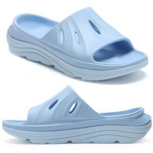 OZLOOK Womens Recovery Sandals Slides for Mens Plantar Fasciitis Sport for Sandals Comfortable Orthotic Athletic Arch Support Slides, Lightweight Cloud Slippers Thick Cushion Open Toe