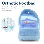 OZLOOK Womens Recovery Sandals Slides for Mens Plantar Fasciitis Sport for Sandals Comfortable Orthotic Athletic Arch Support Slides, Lightweight Cloud Slippers Thick Cushion Open Toe