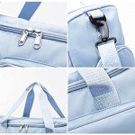 Suruid Sports Gym Bag with Shoes Compartment Travel Duffel Bag with Dry Wet Separated Pocket for Men and Women, Overnight Bag Weekender Bag Training Handbag Yoga Bag - Blue