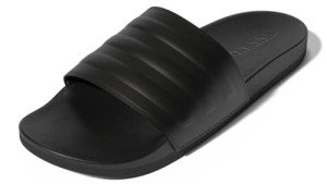 adidas unisex adult Adilette Comfort Slide Sandal, Core Black/Core Black/Core Black, 14 Women 13 Men US
