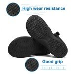 MEGNYA Comfortable Hiking Sandals for Women, Lightweight Walking Sandals with Non Slip Rubber Outsole for Camping, Braided Sports Sandals with Hook and Loop Black Size 8