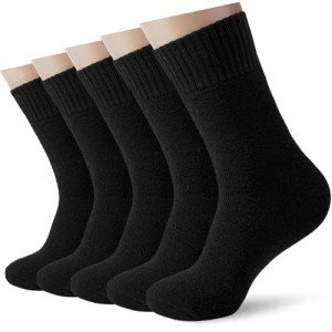VoJoPi 5 Pairs Wool Socks Mens Thick Thermal Winter Socks for Men Warm Hiking Socks Super Soft Cozy Boot Socks