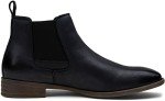 Jousen Men's Chelsea Boots Leather Casual Mens Chukka Boots Retro Elastic Ankle Dress Boots for Men (AMY8154 Black 13)