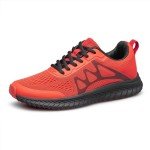 vibdiv Women Runners Walking Hiking Shoes Fashion Sneakers Fitness Training Gym Wide Black Red 10