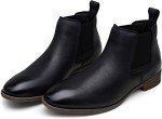 Jousen Men's Chelsea Boots Leather Casual Mens Chukka Boots Retro Elastic Ankle Dress Boots for Men (AMY8154 Black 13)