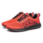 vibdiv Women Runners Walking Hiking Shoes Fashion Sneakers Fitness Training Gym Wide Black Red 10