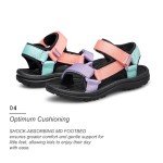 vibdiv Girls Sandals Kids Adjustable Strap Lightweight Sport Sandals Beach Outdoor Shoes for Girls Orange Purple Little Kid Size 11