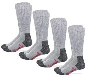 Wrangler Men's Riggs Workwear Over The Calf Work Boot Socks 4 Pair Pack, Grey, Large