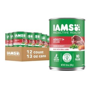 Iams Proactive Health Wet Dog Food, Lamb Chunks in Gravy, 13 oz., Pack of 12