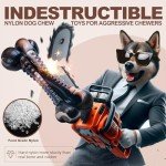 Anoodi Dog Chew Toys for Aggressive Chewers, 2Pack Indestructible Nylon Tough Large Dog Toys for Small Medium Dog, Durable Interactive Dog Bone Chew Toy to Keep Them Busy, Real Beef&Bacon Flavor