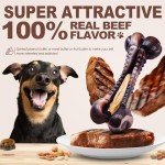 Anoodi Dog Chew Toys for Aggressive Chewers, 2Pack Indestructible Nylon Tough Large Dog Toys for Small Medium Dog, Durable Interactive Dog Bone Chew Toy to Keep Them Busy, Real Beef&Bacon Flavor