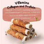 ASMPET Dog Treats for Medium Dogs, Chicken Jerky Wrapped Rawhide Sweet Potato Dog Chews Long Lasting High Protein Low Fat Healthy Grain-Free Chicken Jerky Dog Treats Large Breed Small Dogs（6pcs）