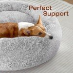 JOLLYVOGUE Dog Beds, Calming Small Dog Bed, Anti-Anxiety Dog Bed for Small Dogs, Fluffy Donut Dog Bed, Cozy Dog Cat Cushion Bed for Small Medium Dogs and Cats (20")