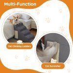 Dog Steps for Bed, Dog Stairs for Small Dogs, 4-Step Dog Ramp for Bed, Couch, Sofa, and Chairs, Non-Slip Bottom Design, Cat Scratching, High Density Foam Portable Pet Step, Indoor, Grey