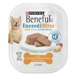 Beneful IncrediBites Pate Wet Dog Food for Small Dogs with Chicken and Bacon Flavor in a Savory Gravy - (Pack of 12) 3.5 oz. Cans