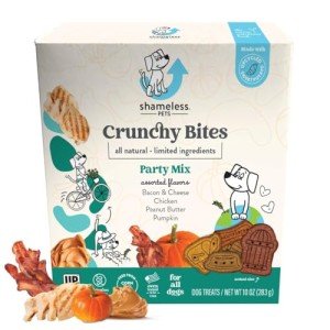 Shameless Pets Crunchy Dog Treats - Party Mix Variety, 10oz - Healthy Dog Biscuits & Cookies Treats for Small, Medium, and Large Dogs - Made in The USA - Free from Corn & Soy