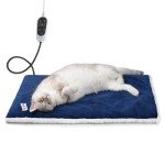 Rest-Eazzzy Cat Heating Pad, Cat Bed with Removable Cover Heated Cat Bed 5 Level Timer and 5 Level Temperature, Cat Beds for Indoor Warming Mat for Cat Dog (Heat pad, Pure-Blue,M)