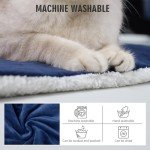 Rest-Eazzzy Cat Heating Pad, Cat Bed with Removable Cover Heated Cat Bed 5 Level Timer and 5 Level Temperature, Cat Beds for Indoor Warming Mat for Cat Dog (Heat pad, Pure-Blue,M)