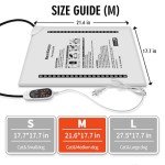 Rest-Eazzzy Cat Heating Pad, Cat Bed with Removable Cover Heated Cat Bed 5 Level Timer and 5 Level Temperature, Cat Beds for Indoor Warming Mat for Cat Dog (Heat pad, Pure-Blue,M)