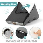 COZY KISS Dog Stairs for Small Dogs, Curved Pet Step with Leakproof Cover, High Density Foam Cat Ramp for Bed or Sofa, Lightweight, Durable, Comfort, 15.7x22.4x15.7 inch, 3 Tiers, White Black