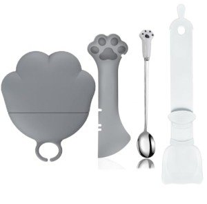 Cute Silicone Can Lids and Spoons for Pets