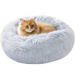Cozy Round Dog Bed for Small Pets, Gray
