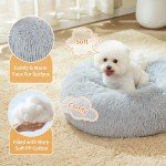 Cozy Round Dog Bed for Small Pets, Gray