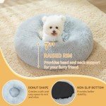 Cozy Round Dog Bed for Small Pets, Gray