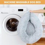 Cozy Round Dog Bed for Small Pets, Gray