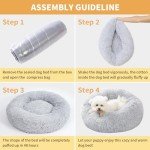 Cozy Round Dog Bed for Small Pets, Gray